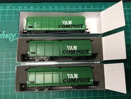 Roco N24037 VAM Compost Wagen, 3 Stk.Rarität