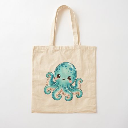 Stofftasche - Tintenfisch - inkl. Versand