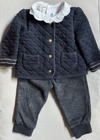 Wie neu|Elegantes Steppjacke&Hose Set,Goldfaden|Petit Bateu