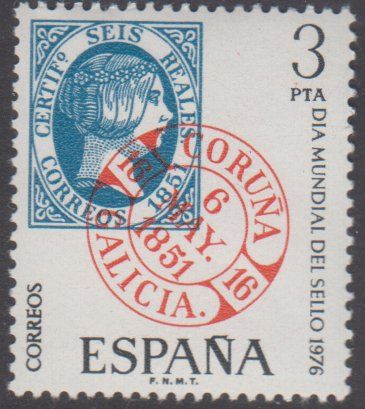 S52729 ESPAGNE 1945 MNH** Journée Timbre Conte San Luigi 1v Poste Aérienne