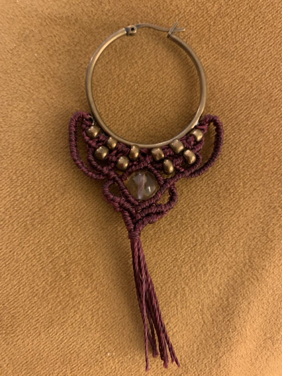Orecchini pendenti & Orecchini a lobo: Boucles d'oreilles créoles macramé bohème chic – Nuovo e nell'imballaggio originale da Versoix venduto da val_t6jc 3