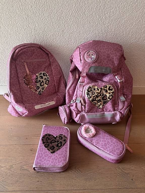 Borse & Zaini: Beckmann Schulthek FURRY Set - pink – Usato da Oberrohrdorf venduto da stephaniejost