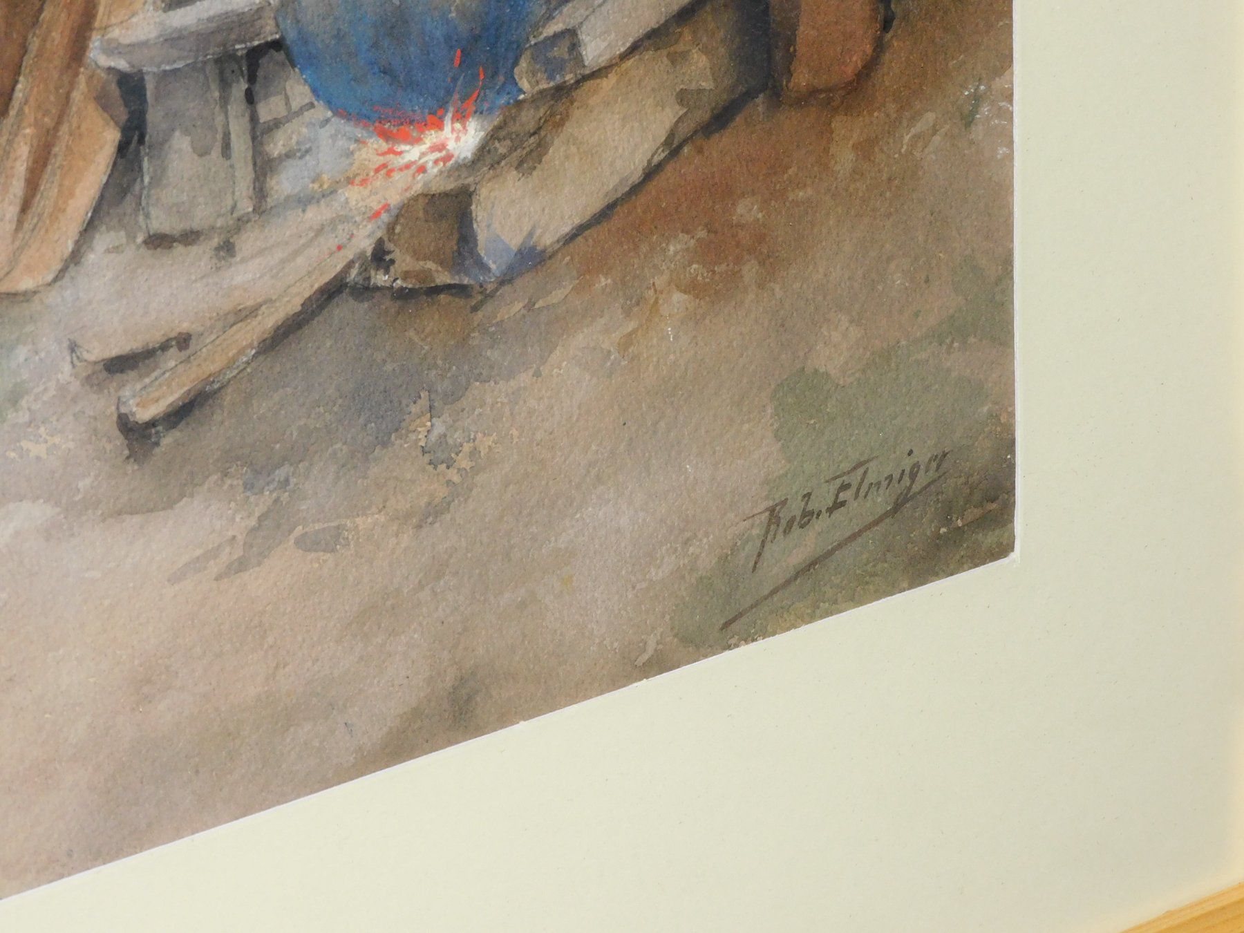 Dipinti: Tempera v Rob Elmiger - Chalet Innenleben Rustico Bild  sign – Usato da Sursee venduto da 76 3