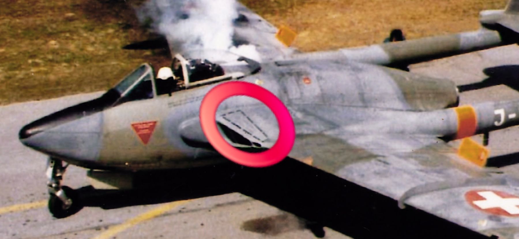 Cartoline postali: Luftwaffe Schweiz Venom dh Lufteinlass  Abdeckung – Usato da Schachen LU venduto da Passagier959