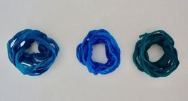 3 Seidenbänder Schmuckbänder Chiffon crinkle