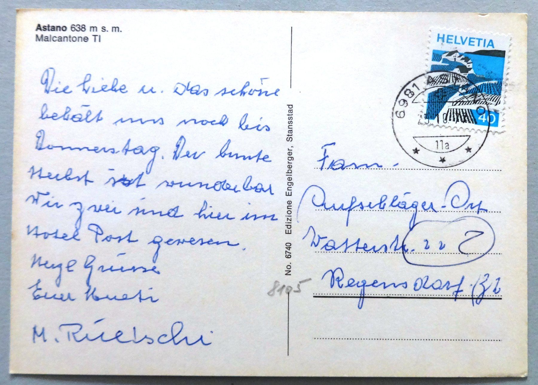 Ansichtskarten: Astano 638 m s.m., Malcantone – Gebraucht aus Fétigny von Billy2miny 1