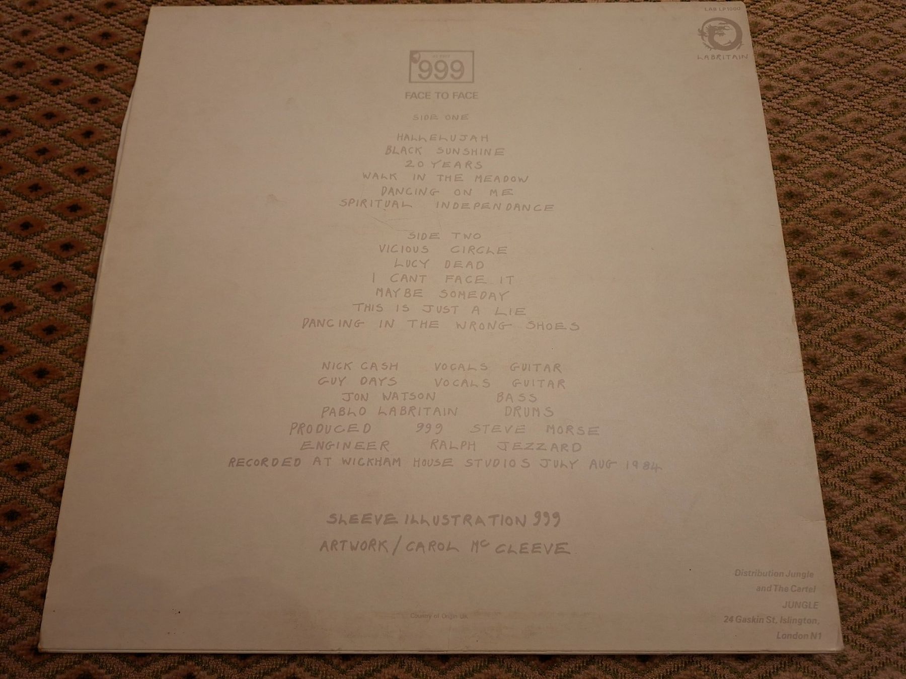 Vinyles: New Wave/Punk LP - 999 - Face to Face – D'occasion à Bernex par Wannabehasbeen01 1