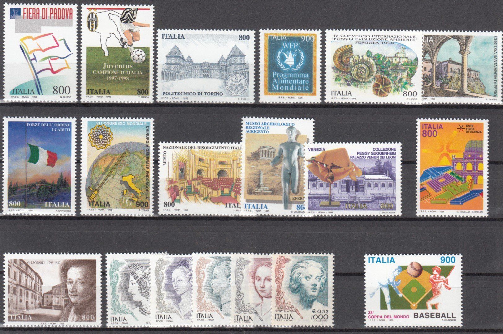Tutti i francobolli: Italien 1998 postfrisch – Usato da Bürglen TG venduto da StampGraf 2