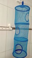 Hängeaufbewahrung Netz blau, 3 Fächer H 75, D 23 cm - Top!