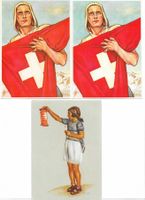 3 AK BUNDESFEIERKARTEN 1941 / 1942 TESSINER MÄDCH EIDGENOSSE