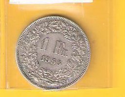 1955 Fr. 1.-- u.E. Qualität vz/top Patina/ungereinigt