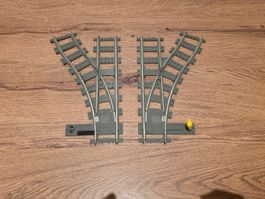 LEGO 9V Weichen – 1x links & 1x rechts – gebraucht