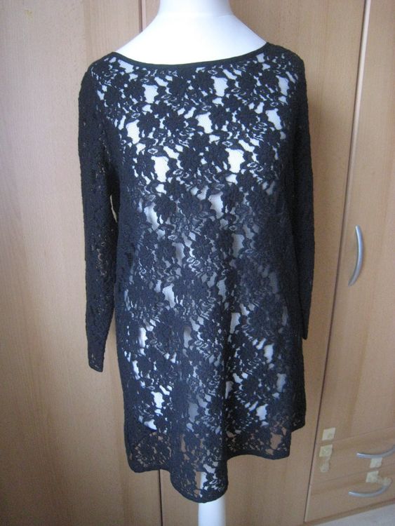 schwarze Spitzen Bluse 3/4 Long Shirt STREET ONE Gr. 38 | Kaufen auf ...