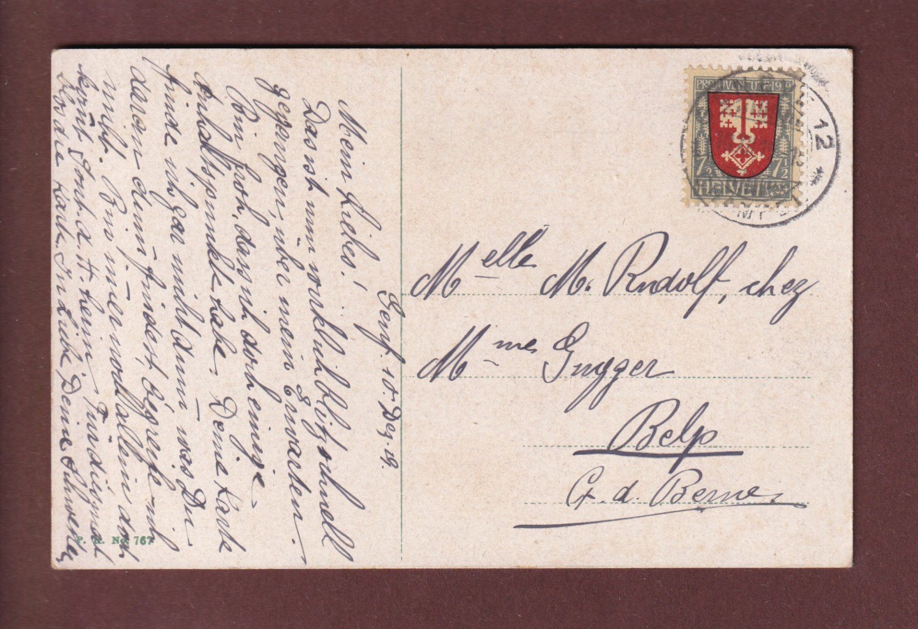 Cartoline postali: GENEVE - Le Kursaal - 1919 PJ – Usato da Pully venduto da nicecards 1