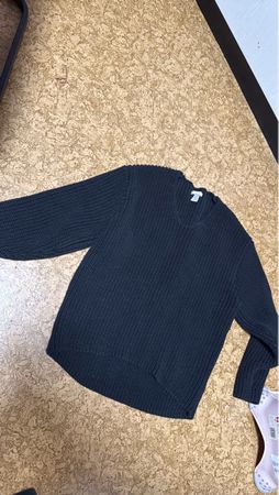 Damen Pullover schwarz Grobstrick 