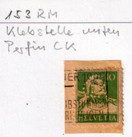 Rollenmarke 153 RM, Perfin CK, Klebsestelle unten