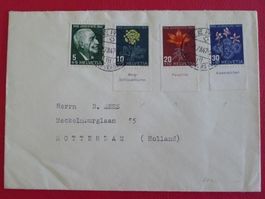 1947, J121-J124 sauberer Ersttags-BELEG +TABS von BERN 250.-