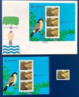 1986 Azoren - Portugal FDC VOGEL Satz +Block Naturschutz **