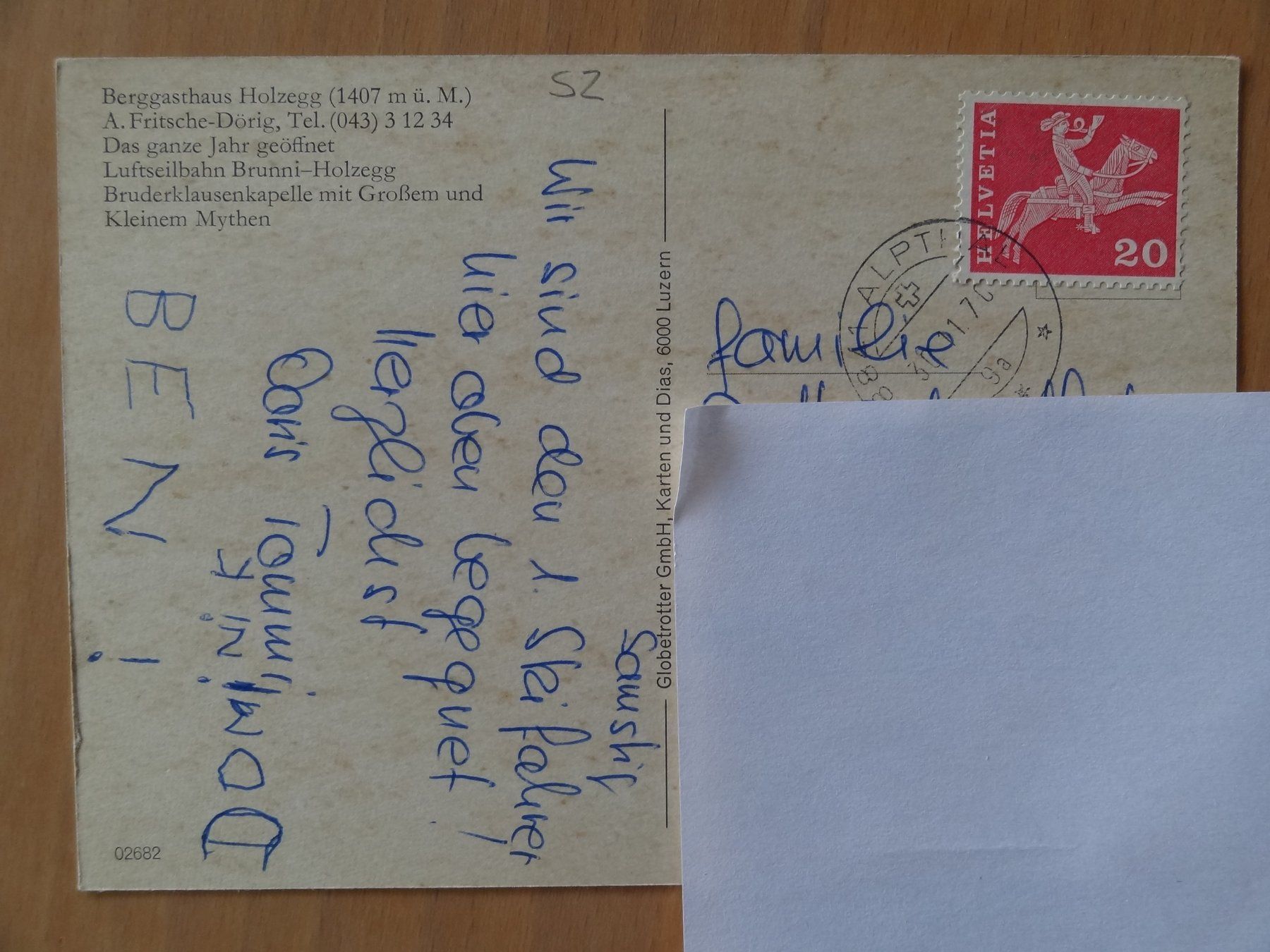 Cartoline postali: Berggasthaus Holzegg - SZ - 1970 – Usato da St Léonard venduto da Riglin 1