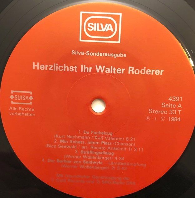 Dischi in vinile: Walter Roderer - Herzlichst (LP) – Usato da Grüningen venduto da azulgrisvinyl 2
