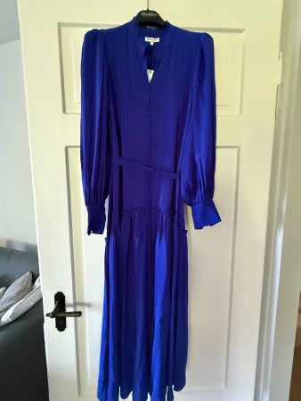 Beulah London Seidenkleid, Gr. 36, Neu mit Etikett, Blau