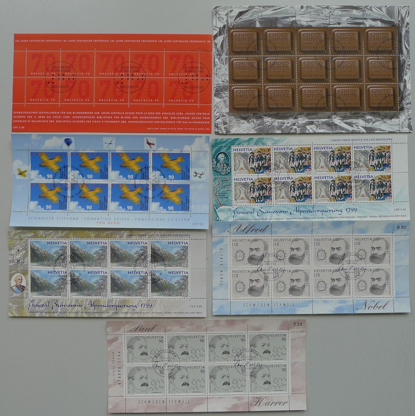 Tutti i francobolli: 1997-2003, Sammlung: 45 Kleinbogen, günstig ! – Usato da Sursee venduto da Luzernerraute 9
