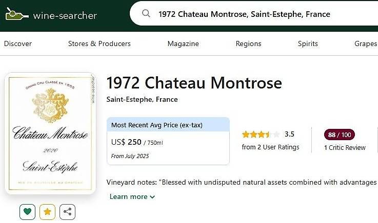 Vino: Chateau Montrose 1972 – Usato da Porza venduto da Marti24 3