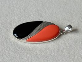Onyx Anhänger, Silber 925, NEU