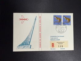 Swissair Erstflugbrief Genf - Moskau 1968