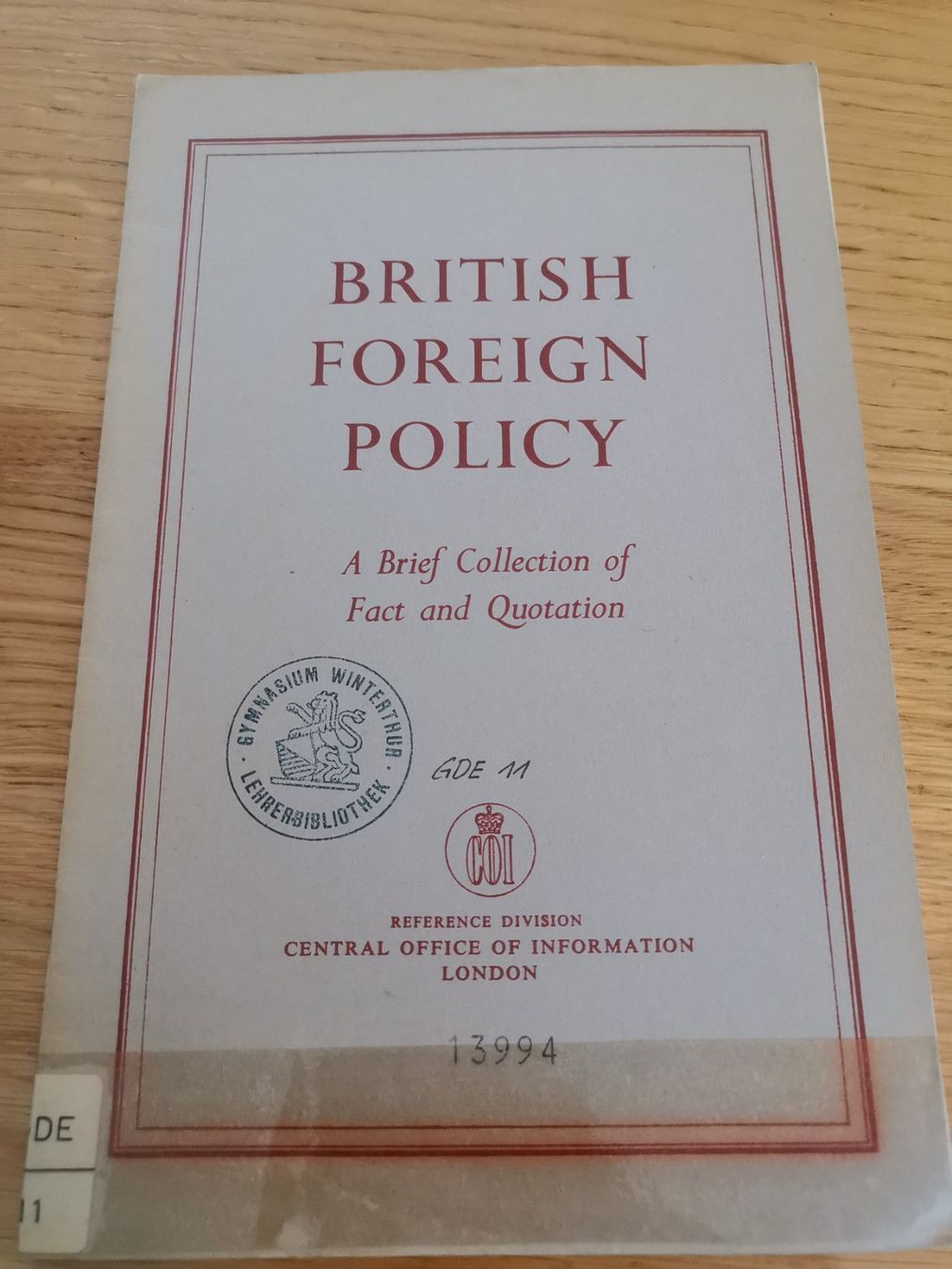 Libri: British Foreign Policy – Usato da Wiesendangen venduto da MMoretto