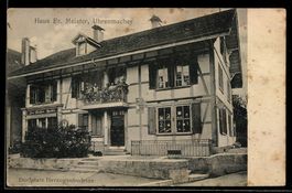 AK Herzogenbuchsee, Geschäftshaus von Uhrenmacher Fr. Meiste