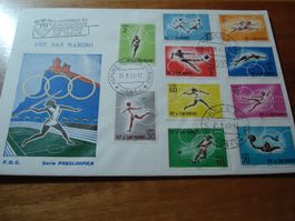 FDC, 1973, San Marino, Serie Preolimpico, ungelaufen