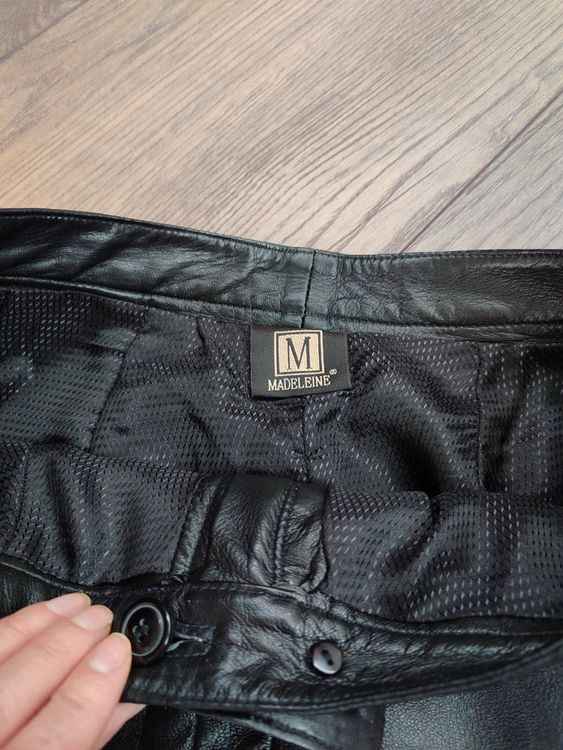 Echt Leder Herren Hose Gr. 27 Schwarz - Marke Louis Jeansstyle Mit Schnürung