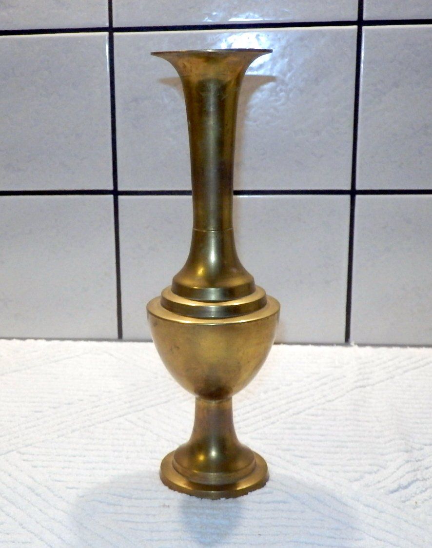 Vasen & Gefässe: Vase, Balusterform, Messing, gebraucht, 27cm hoch – Gebraucht aus Ueberstorf von dinbau 1
