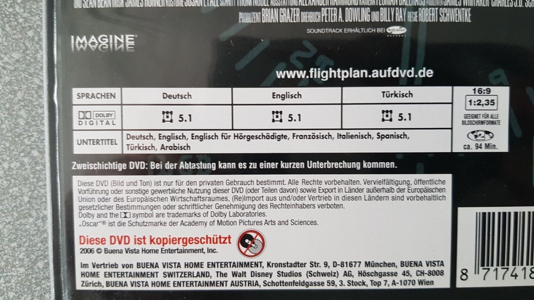 Tutti i DVDs: DVD Flightplan / Jodie Foster – Usato da Oetwil am See venduto da fineli2 1
