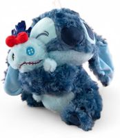 Peluche Bleu Stitch avec bébé zombi 25 cm NEUF labubu