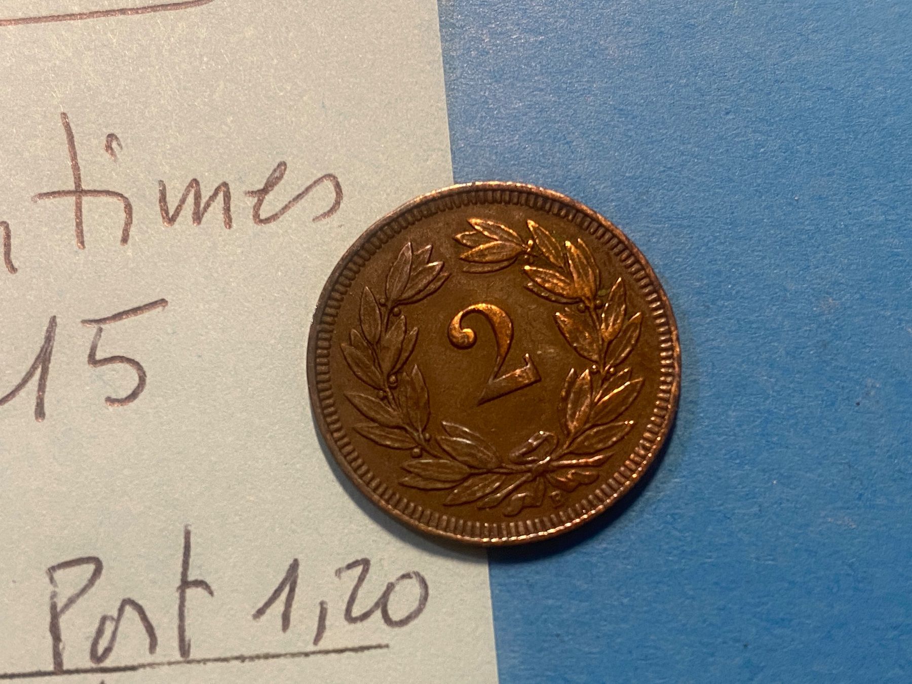 Tutti le monete: SUISSE : 2 CENTIMES 1915 – Usato da genève venduto da GEnumist 2