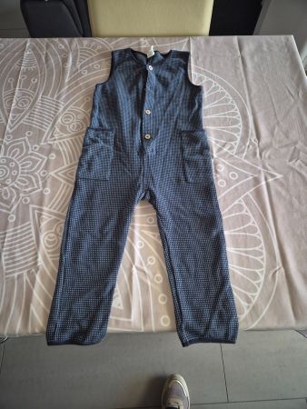Hessnatur Overall blau kariert 98/104 .