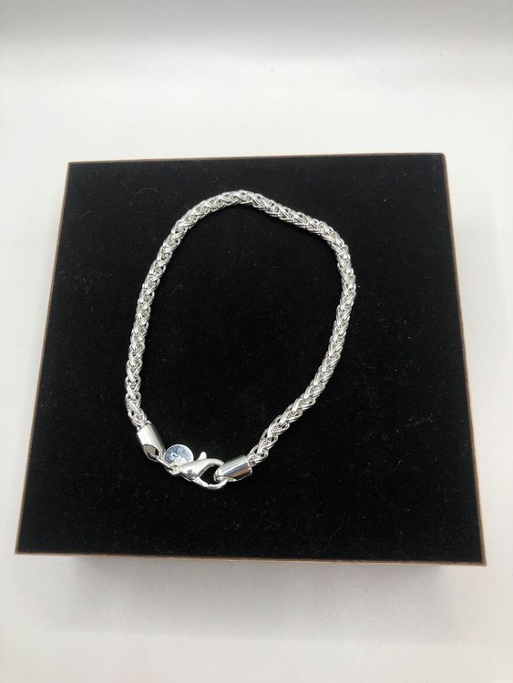 Bracelet Argent 925 Enfant Cordon Bleu – Naissance Baptême Communion + Boîte Cadeau Personnalisée