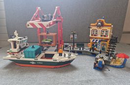 LEGO City 60422 Hafen Kran Schiffsstation fast komplett