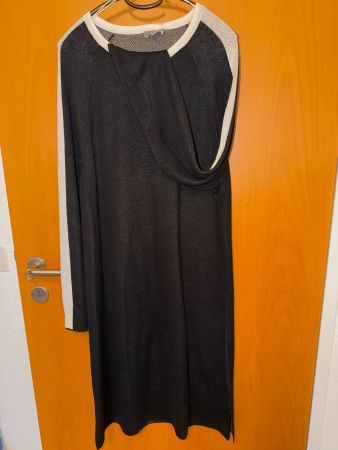 Strick Kleid schwarz mit weiss L neu
