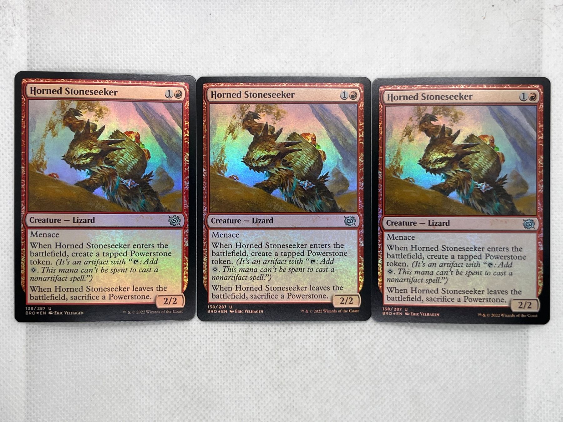 Magic The Gathering Carte collezionabili: 3x Horned Stoneseeker Foil - Magic Karten – Usato da Hinterkappelen venduto da Kim1992