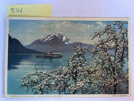 alte Postkarte Vierwaldstättersee Blick gegen Pilatus, 1924
