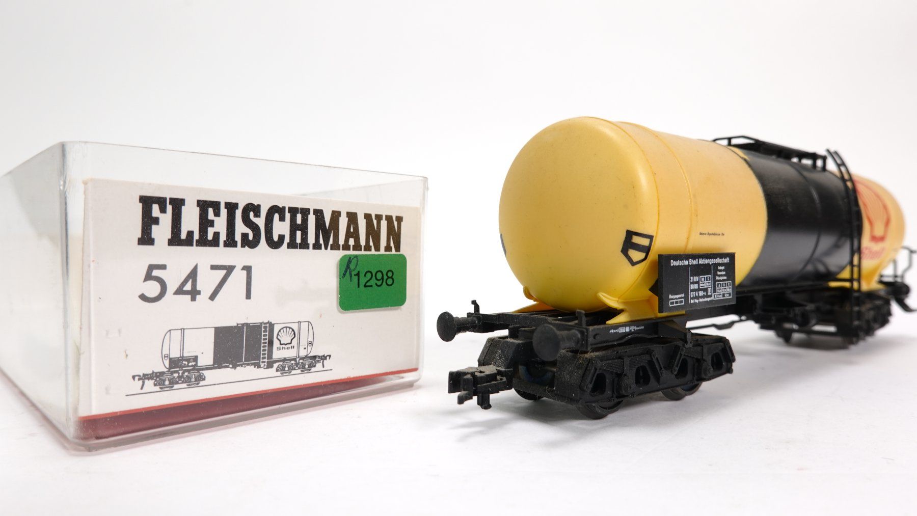 Fleischmann Modellini di ferrovie: e70 Fleischmann 5471 DB Kesselwagen Shell | Spielware |1298 – Usato da Thun venduto da evinka_gmbh