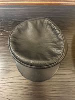 Vintage Hermès Schirmmütze Leder schwarz Grösse 57