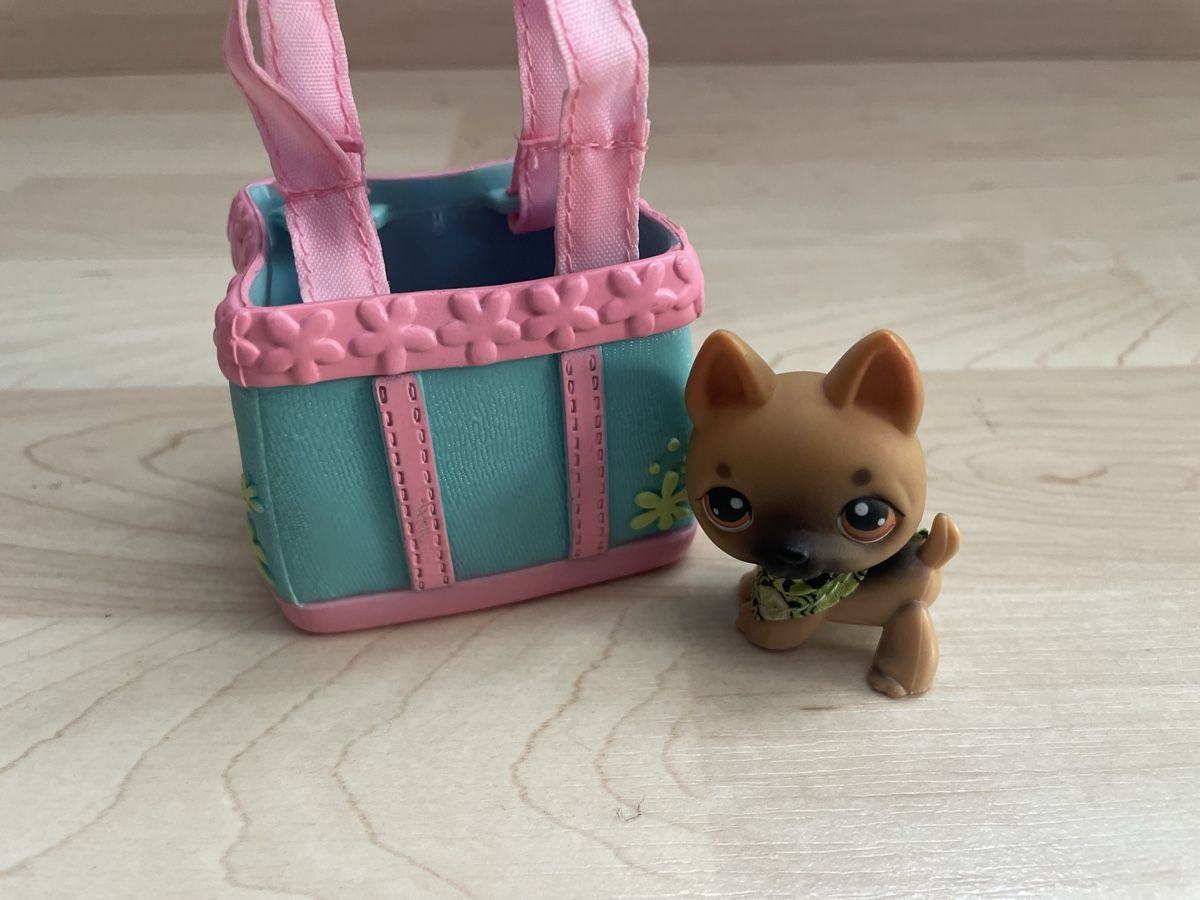 Hasbro Giocattoli: Littlest Pet Shop German Sheppard with Carrier – Usato da Fribourg venduto da tinavon