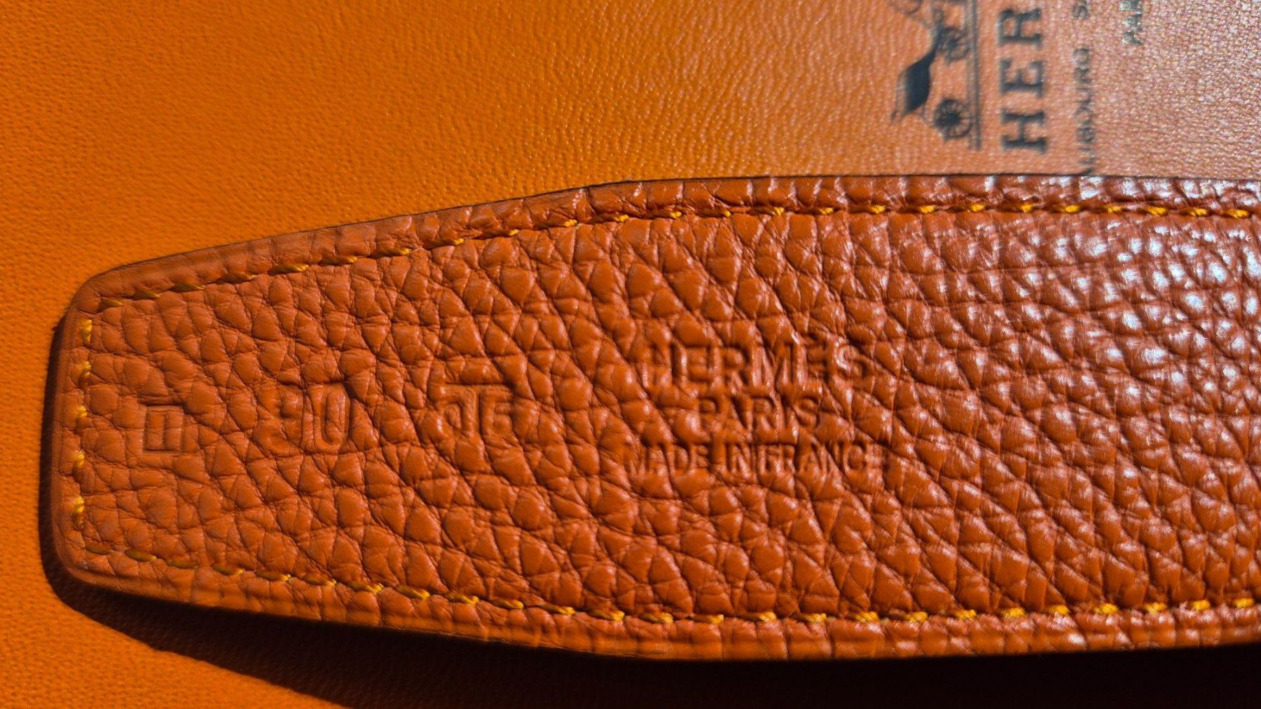 Hermès Gürtel: Ceinture Hermès 90 double orange/noire – Gebraucht aus Genève von pao_8srw 6