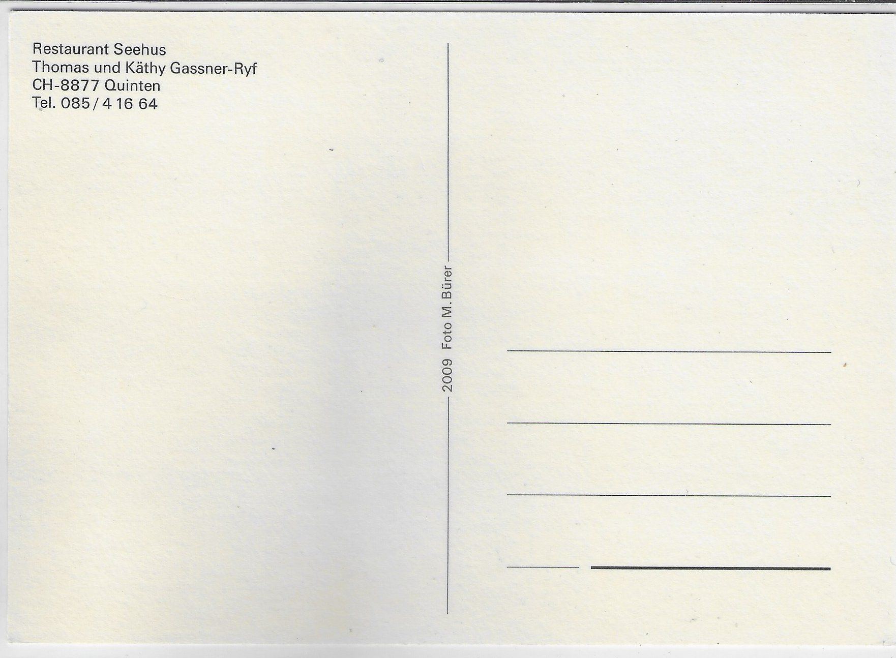 Cartoline postali: Restaurant Seehus - Quinten – Usato da Ettingen venduto da Kartenplanet 1
