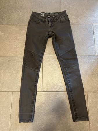 Damen Jeans Harley Davidson grau schwarz