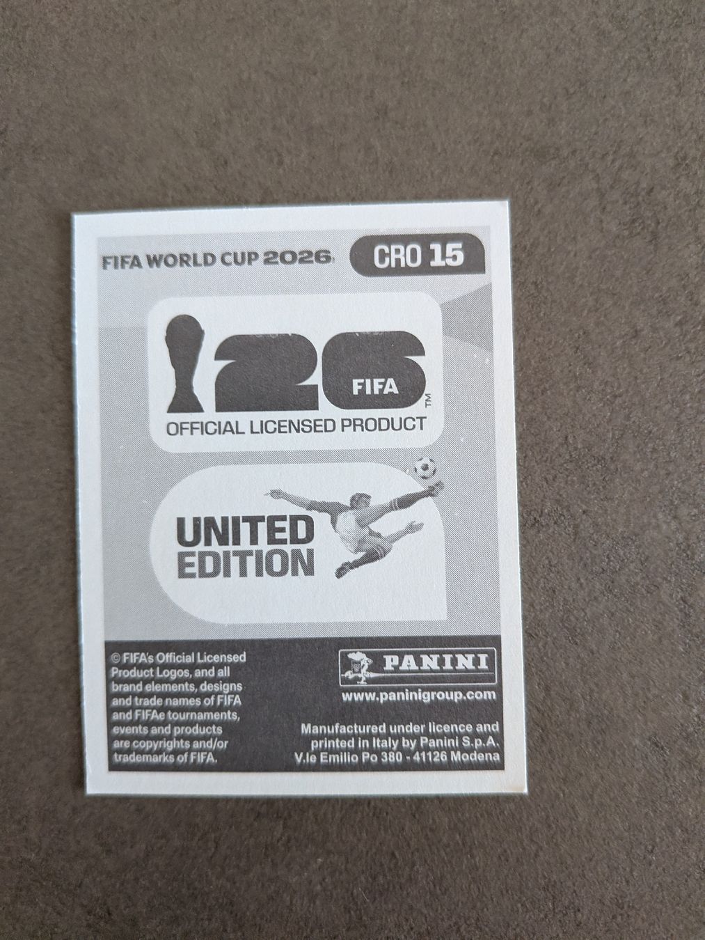 Panini Sammelbilder & Trading cards: Panini Bild CRO 15 – Gebraucht aus Eschenbach SG von SanFranciscoCalifornia 1